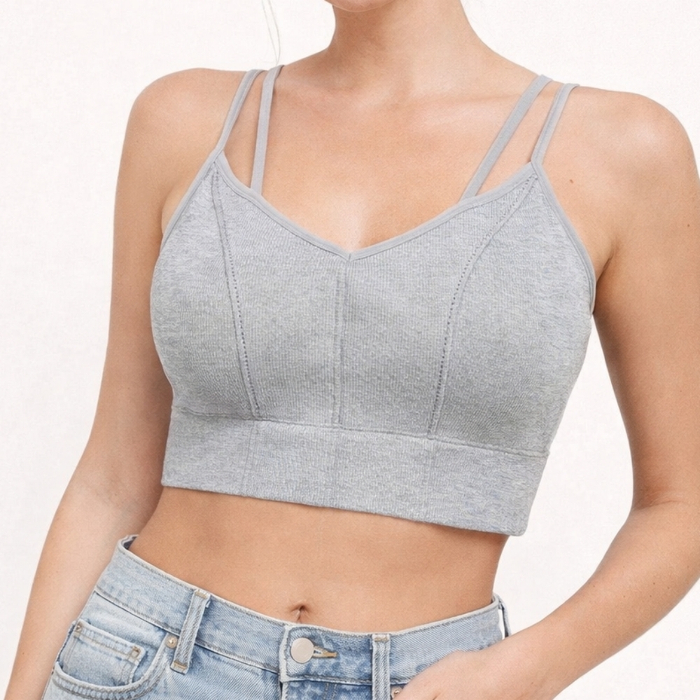 🔥Forever 21 Sports Bra Gray Soze‎ Large